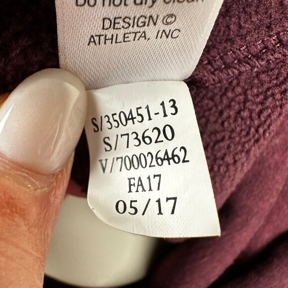 Athleta Stronger Hoodie Full Zip Plum Purple Women's Small Active Athleisure - Picture 15 of 16